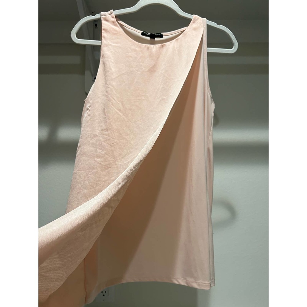 Banana Republic Women's Pink‎ sheer Sleeveless Dress Shirt Size Small, oversized